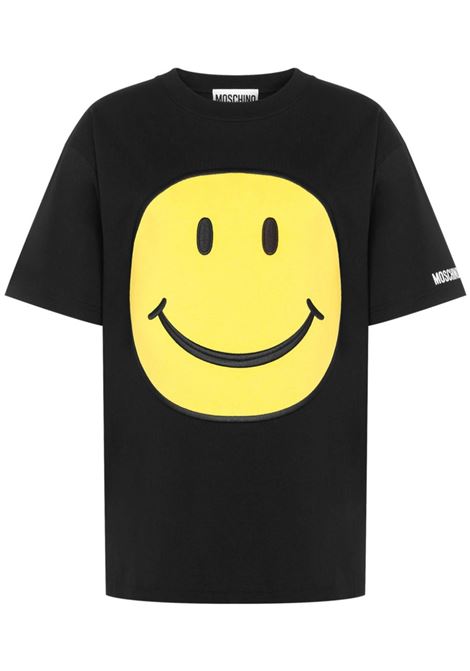 T-shirt Smile in nero Moschino - donna MOSCHINO | T-shirt | 070954413555