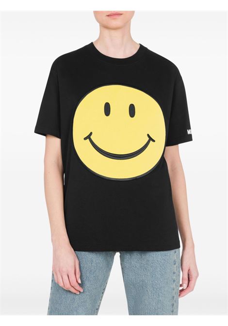 Black Smile Cotton T-Shirt Moschino - women MOSCHINO | 070954413555