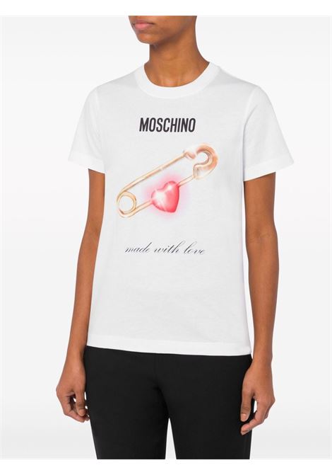 White graphic-print T-shirt Moschino - women MOSCHINO | 071455411001