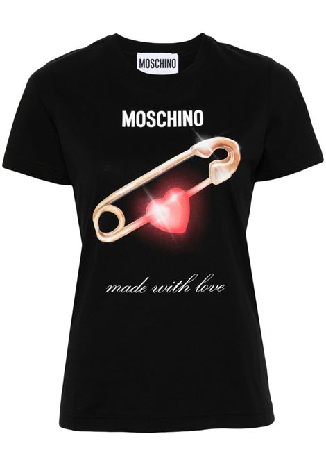 T-shirt con stampa grafica in bianco Moschino - donna MOSCHINO | T-shirt | 071455411555