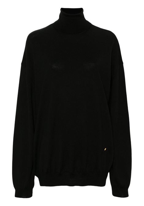 Maglione con applicazione logo in nero Moschino - donna