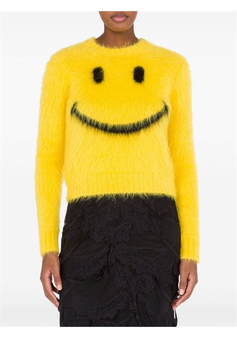 Yellow intarsia-knit smile jumper Moschino - women MOSCHINO | 092354031027