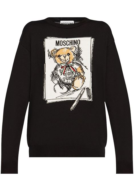 Black embroidered-logo jumper Moschino - women