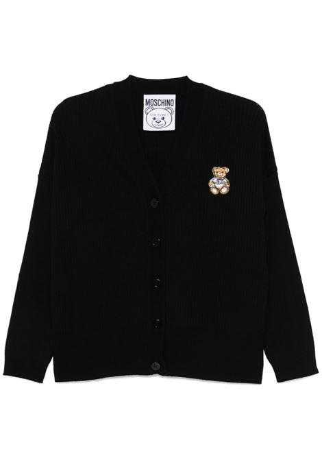 Black Teddy Bear-motif cardigan Moschino - women