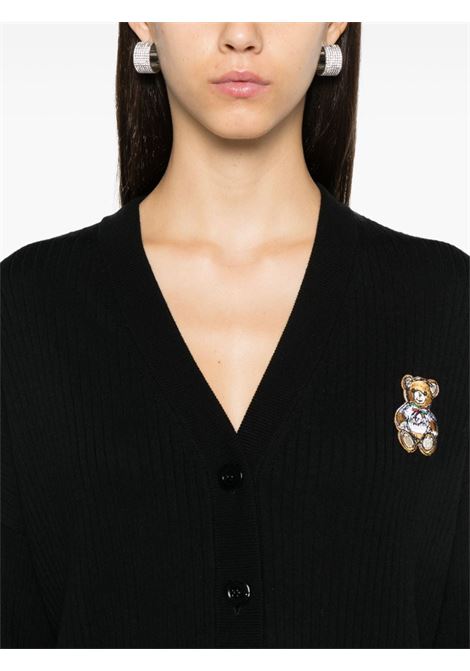 Black Teddy Bear-motif cardigan Moschino - women MOSCHINO | 093055000555