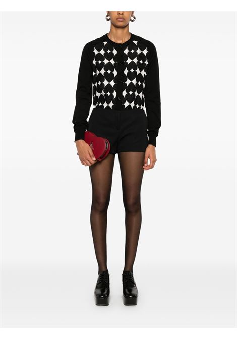 Black heart-print cardigan Moschino - women MOSCHINO | 093455062555