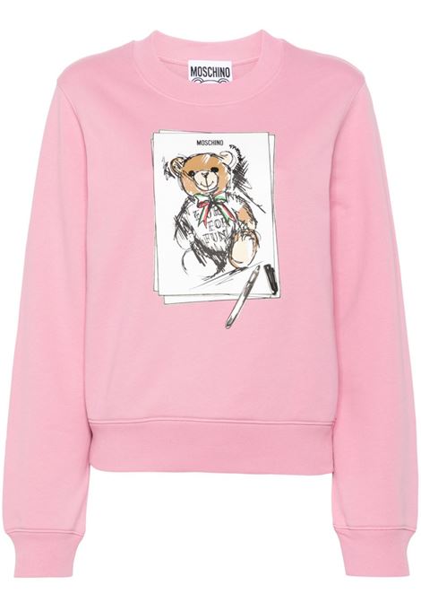 Pink sewing Teddy Bear-print sweatshirt Moschino - women