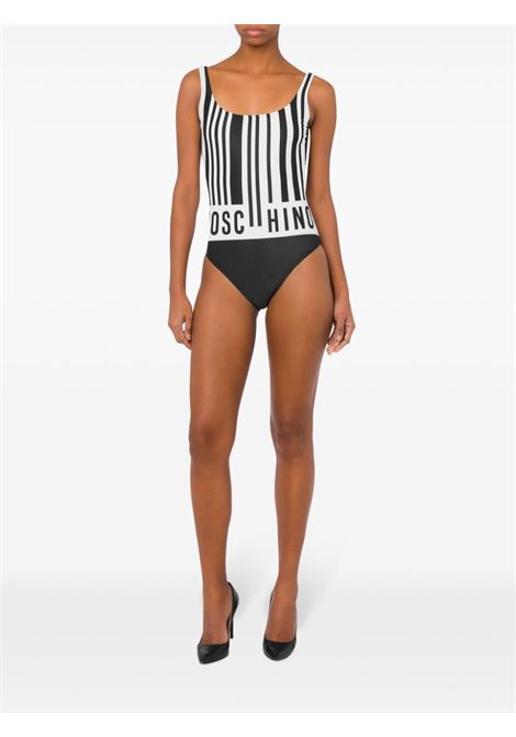 Black and white barcode-print swimsuit Moschino - women MOSCHINO | 420155761001