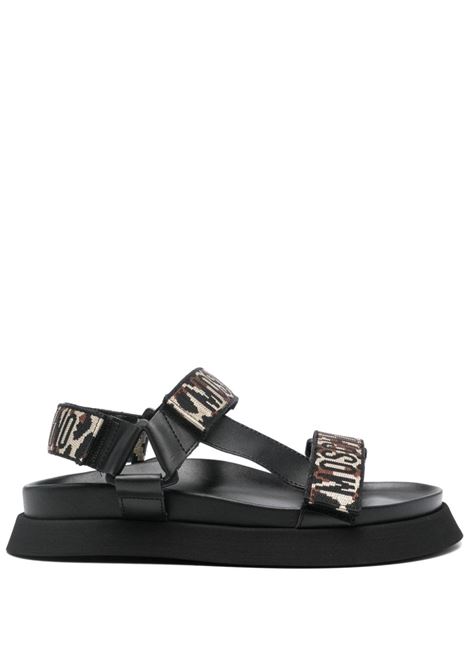 Brown logo-strap sandals Moschino - women MOSCHINO | Sandals | MA16244G1LMU5300