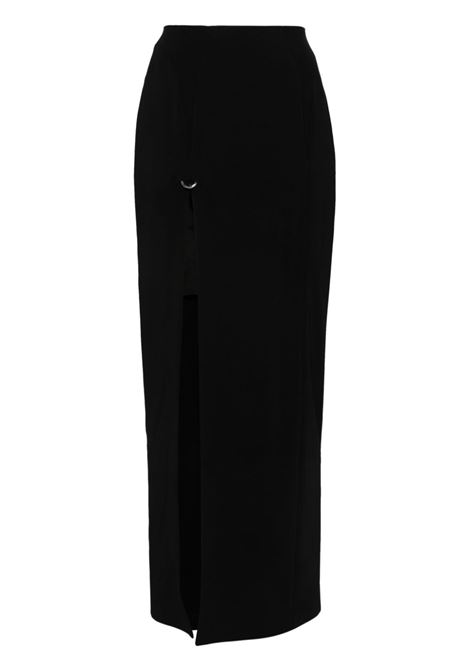 Gonna lunga con spacco laterale in nero di Mugler - donna