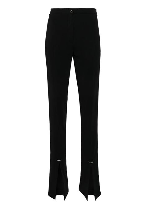 Pantaloni svasati con piercing in nero Mugler - donna