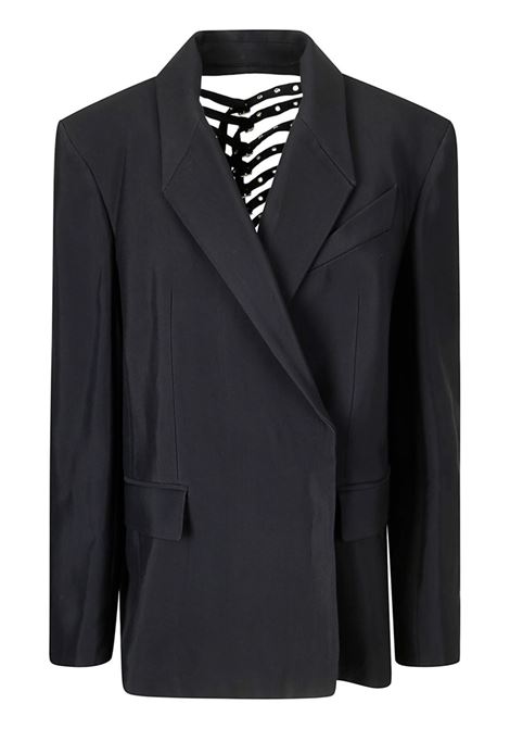 Grey buckled-straps blazer Mugler - women MUGLER | Blazers | 24F1VE04301821999