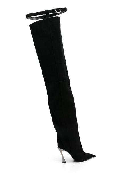 Black 100mm thigh-length boots Mugler - women