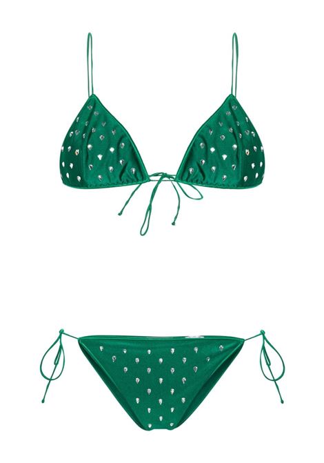 Green gem-embellished bikini set Oséree - women