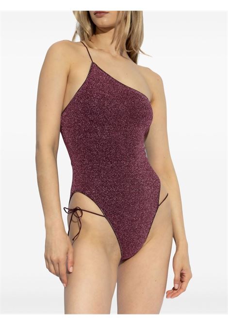 Purple asymmetric side tie-fastening swimsuit Oséree - women OSÉREE | LIF246AUBRGN