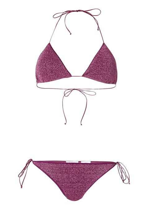 Purple Lumière metallic triangle bikini Oséree- women OSÉREE | Swimwear | LTS601AUBRGN