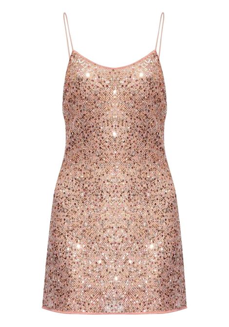 Pink rose sequin-embellished mini dress Oseree - women