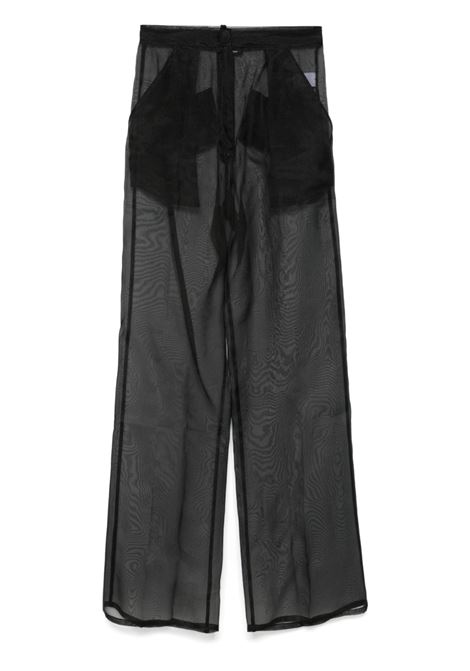 Black crystal-embellished wide-leg trousers Oséree - women