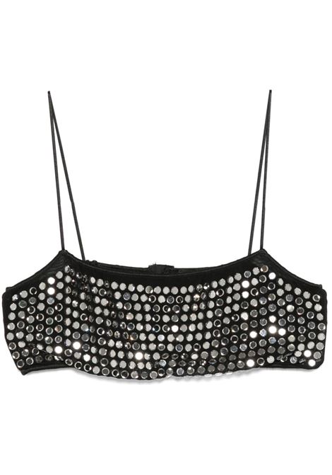 Black crystal-embellished top Oséree - women