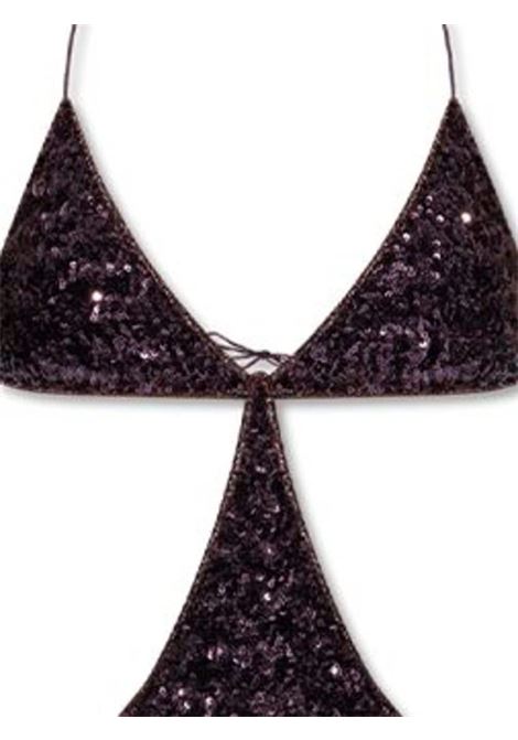 Purple sequin-embellished triangle-cup swimsuit Oseree - women OSÉREE | PBF246PLM