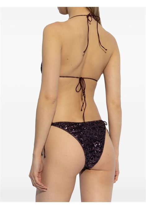 Purple sequin-embellished triangle-cup swimsuit Oseree - women OSÉREE | PBF246PLM