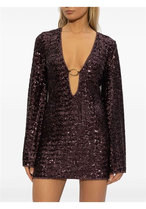 Purple sequin-embellished minidress Oseree - women OSÉREE | PKF246PLM