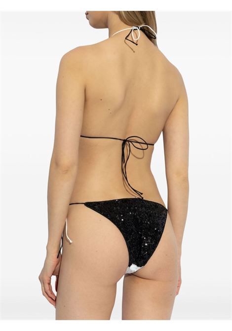 Black and white sequin-embellished triangle-cup bikini Oséree - women OSÉREE | PTF213BLKWHT