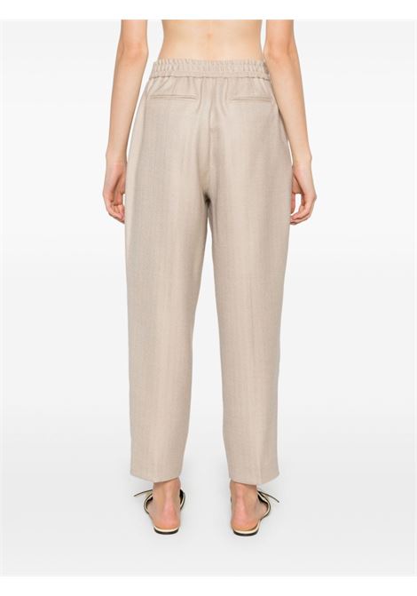 Pantaloni con motivo a spina di pesce in beige Pt01 - donna PT01 | CDVSDAZ00STDCX380020