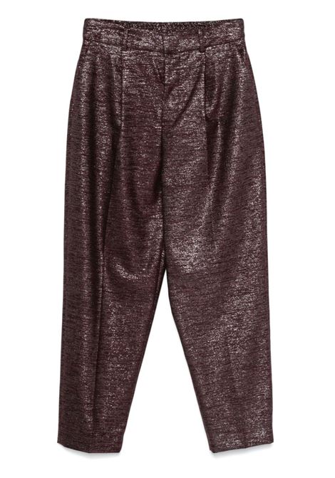 Bordeaux metallic-thread trousers Pt01 - women