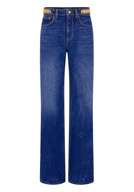 Jeans boyfriend con decorazioni in blu di Rabanne - donna RABANNE | Jeans | 24ACPA392CO0524P464