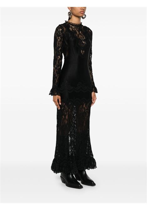 Black floral-lace detail maxi dress Rabanne - women RABANNE | 24AJRO902PA0170P001