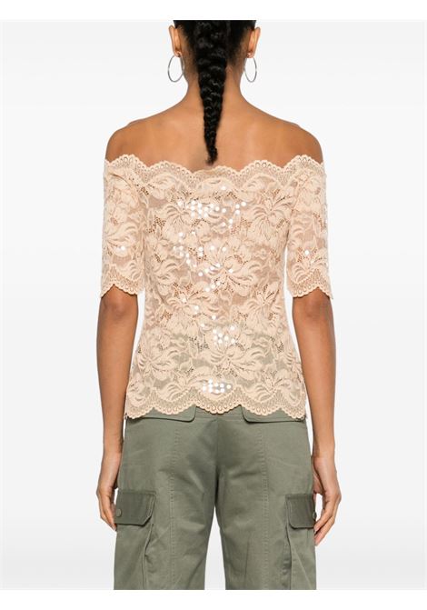 Beige floral lace crop top Rabanne - women RABANNE | 24HJTO027PA0231P268