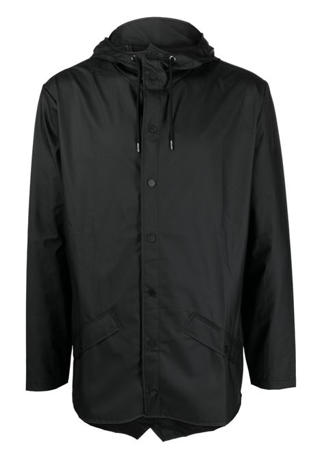 Giacca impermeabile con cappuccio in nero - unisex RAINS | Capispalla | RA12010BLA