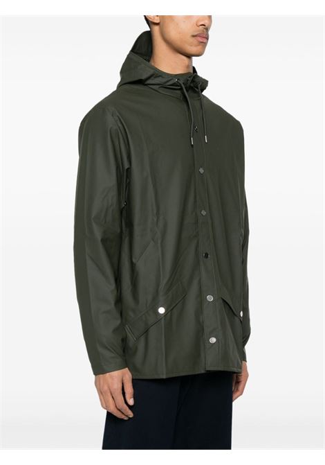 Impermeabile con cappuccio in verde - unisex RAINS | RA12010GRE