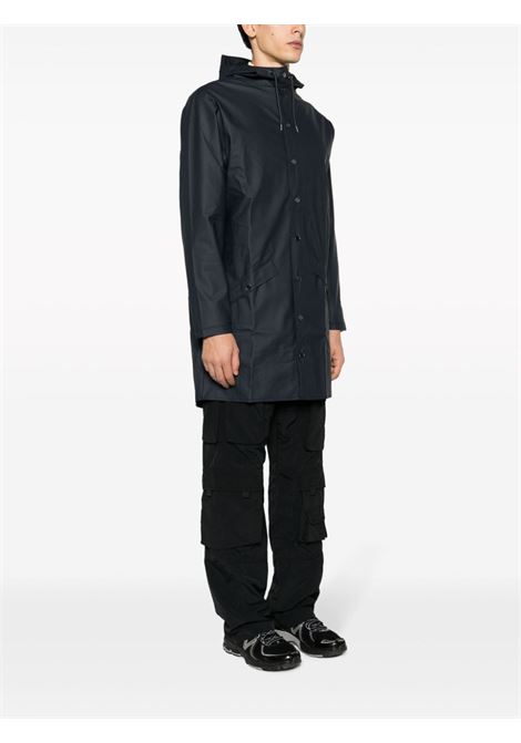 Blue drawstring hooded coat Rains -  unisex RAINS | RA12020NAV