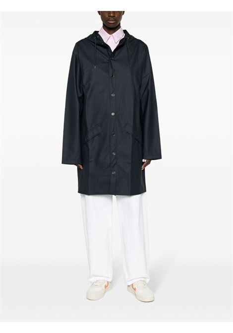 Blue drawstring hooded coat Rains -  unisex RAINS | RA12020NAV