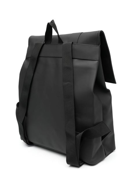 Black logo-debossed waterproof backpack Rains - unisex RAINS | RA13300BLA