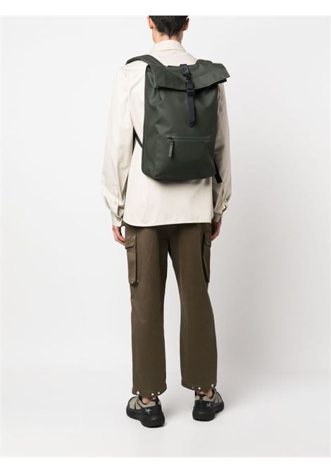 Green W3 foldover-top backpack - men RAINS | RA13320GRE