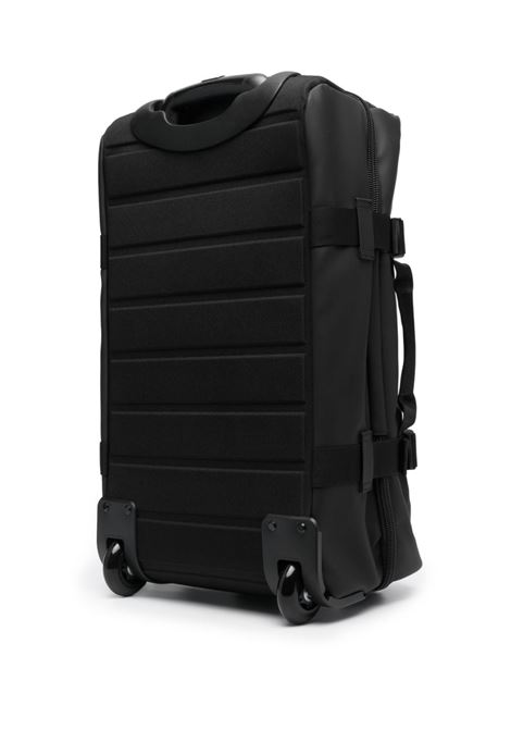 Black logo-print zipped luggage - men RAINS | RA13460BLA