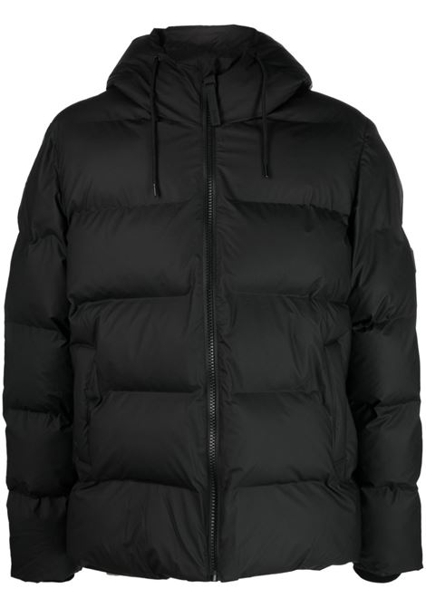 Black Alta hooded puffer jacket Rains - unisex