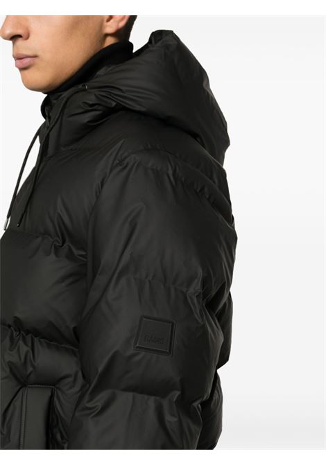 Black Alta hooded puffer jacket Rains - unisex RAINS | RA15120BLA