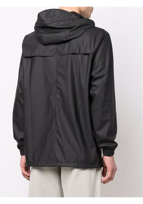 Black drawstring hooded jacket Rains - men RAINS | RA18370BLA