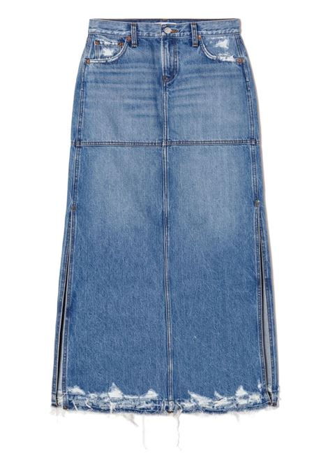 Gonna denim con vita media in blu Re/done - donna