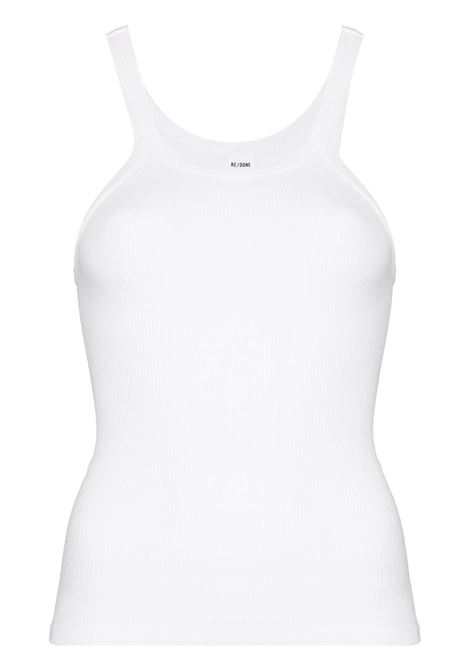 White ribbed-knit sleeveless tank top Re/done - women RE/DONE | Top | R242WTK1OPTICWHITE