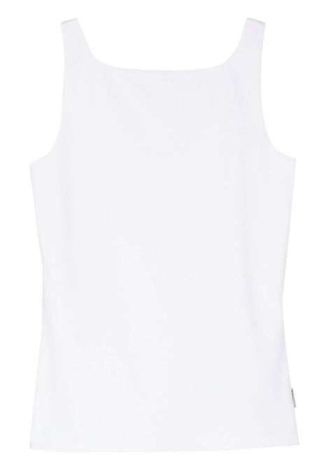 White  logo-tag tank top Remain - women