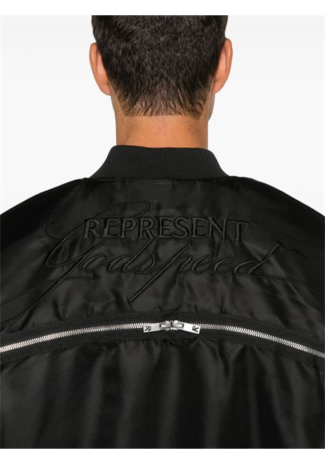 Bomber con zip in nero Represent - uomo REPRESENT | MLM1036001