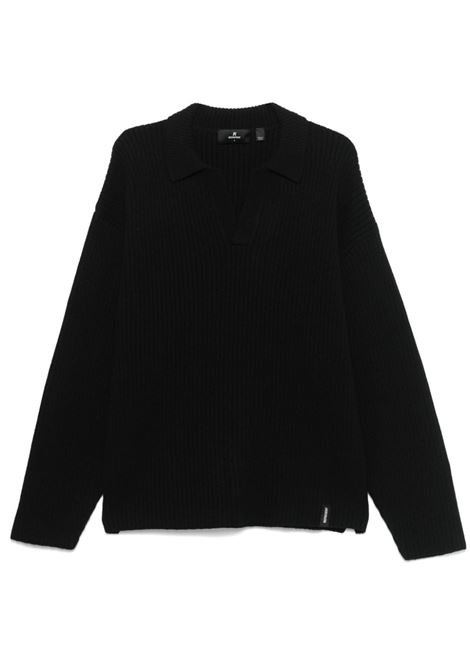 Black ribbed polo jumper Represent- men