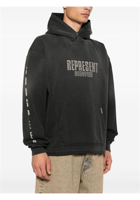 Felpa Godspeed con cappuccio in nero Represent - uomo REPRESENT | MLM4226210