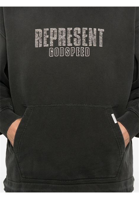 Felpa Godspeed con cappuccio in nero Represent - uomo REPRESENT | MLM4226210