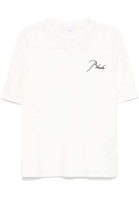 T-shirt a maniche corte reverse in bianco Rhude - uomo RHUDE | RHFW24TT020120241